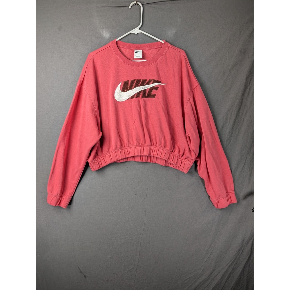Nike Sportswear Swoosh‎ Cropped Crewneck Sweatshirt Pink Womens Large